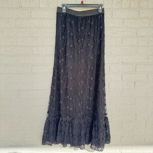 Black Lace Maxi Skirt